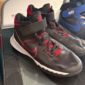 Nike Kids Black and Red High-Top Sneakers